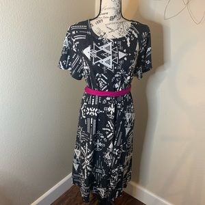 Lularoe Carly Black and White Print